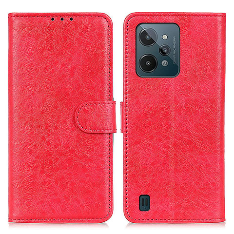 Funda de Cuero Cartera con Soporte Carcasa A07D para Realme C31 Rojo