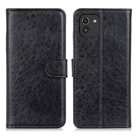 Funda de Cuero Cartera con Soporte Carcasa A07D para Samsung Galaxy A03 Negro