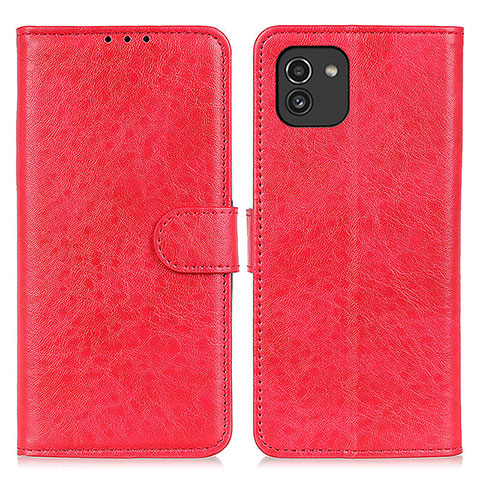 Funda de Cuero Cartera con Soporte Carcasa A07D para Samsung Galaxy A03 Rojo