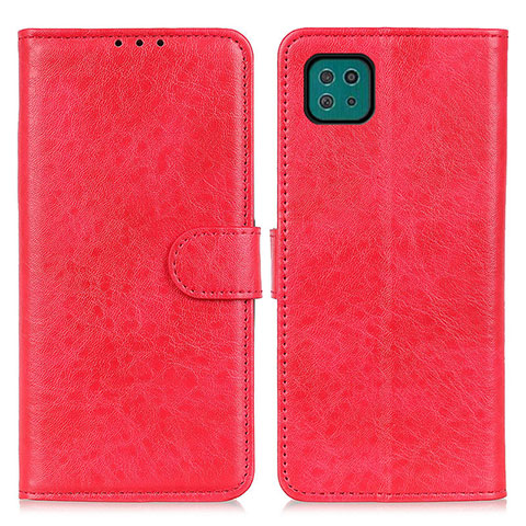 Funda de Cuero Cartera con Soporte Carcasa A07D para Samsung Galaxy A22 5G Rojo