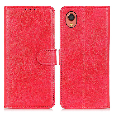 Funda de Cuero Cartera con Soporte Carcasa A07D para Samsung Galaxy A22 5G SC-56B Rojo