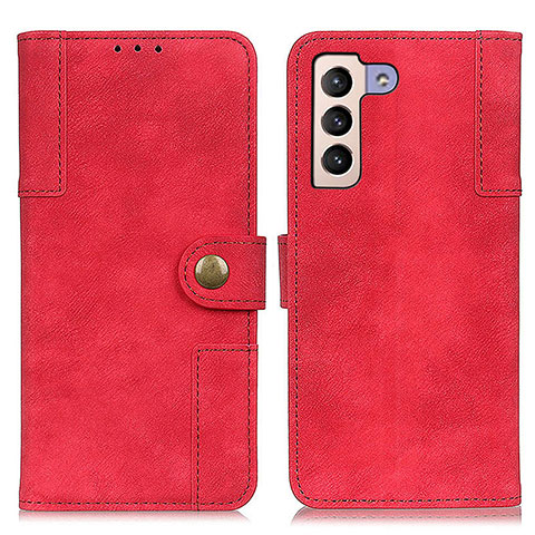 Funda de Cuero Cartera con Soporte Carcasa A07D para Samsung Galaxy S21 FE 5G Rojo