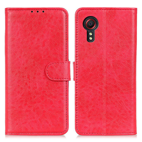 Funda de Cuero Cartera con Soporte Carcasa A07D para Samsung Galaxy XCover 5 SM-G525F Rojo