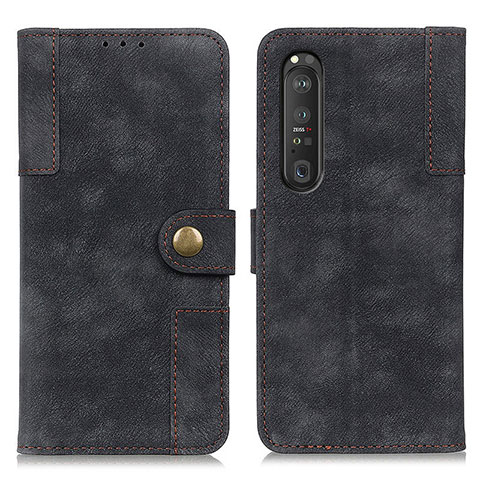 Funda de Cuero Cartera con Soporte Carcasa A07D para Sony Xperia 1 III Negro