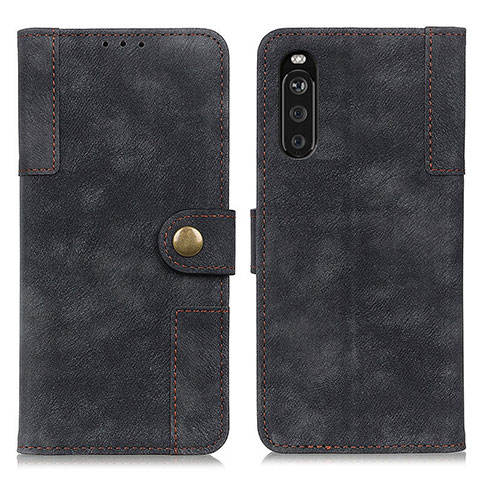 Funda de Cuero Cartera con Soporte Carcasa A07D para Sony Xperia 10 III Lite Negro