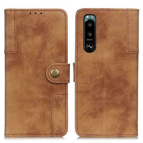 Funda de Cuero Cartera con Soporte Carcasa A07D para Sony Xperia 5 III Marron