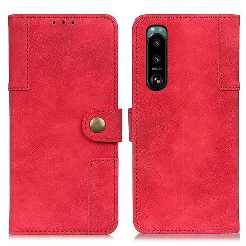 Funda de Cuero Cartera con Soporte Carcasa A07D para Sony Xperia 5 III SO-53B Rojo