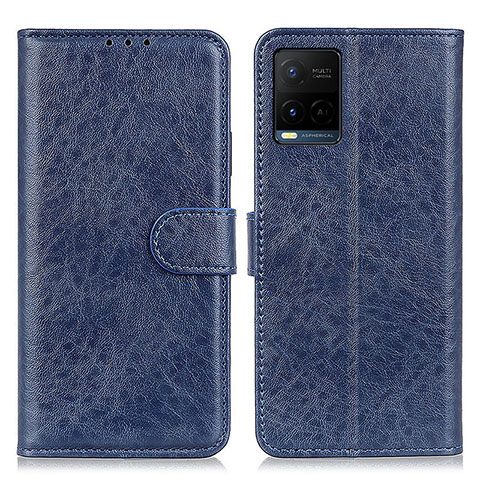 Funda de Cuero Cartera con Soporte Carcasa A07D para Vivo Y21s Azul