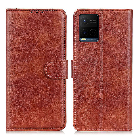 Funda de Cuero Cartera con Soporte Carcasa A07D para Vivo Y21s Marron