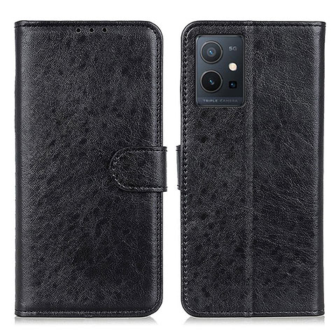 Funda de Cuero Cartera con Soporte Carcasa A07D para Vivo Y55s 5G Negro