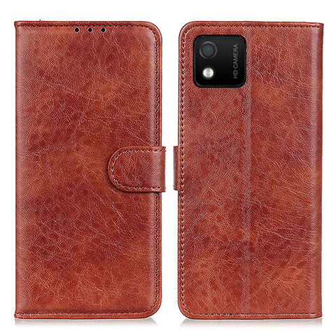 Funda de Cuero Cartera con Soporte Carcasa A07D para Wiko Y52 Marron