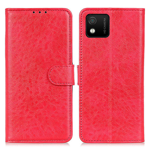 Funda de Cuero Cartera con Soporte Carcasa A07D para Wiko Y52 Rojo