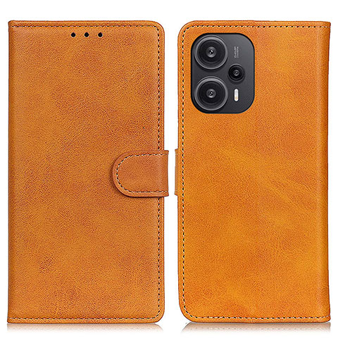 Funda de Cuero Cartera con Soporte Carcasa A07D para Xiaomi Poco F5 5G Marron