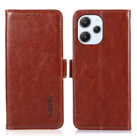 Funda de Cuero Cartera con Soporte Carcasa A07D para Xiaomi Redmi 12 4G Marron