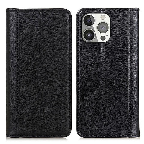 Funda de Cuero Cartera con Soporte Carcasa A08 para Apple iPhone 14 Pro Negro