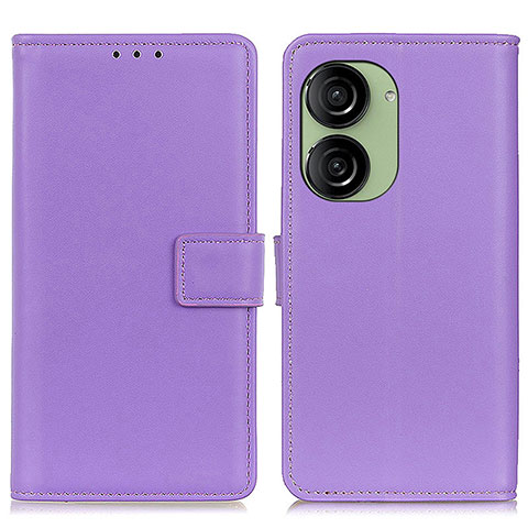 Funda de Cuero Cartera con Soporte Carcasa A08D para Asus ZenFone 10 Morado