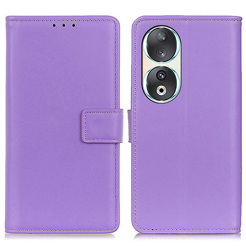 Funda de Cuero Cartera con Soporte Carcasa A08D para Huawei Honor 90 5G Morado