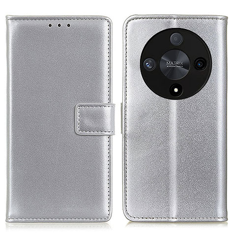 Funda de Cuero Cartera con Soporte Carcasa A08D para Huawei Honor Magic6 Lite 5G Plata