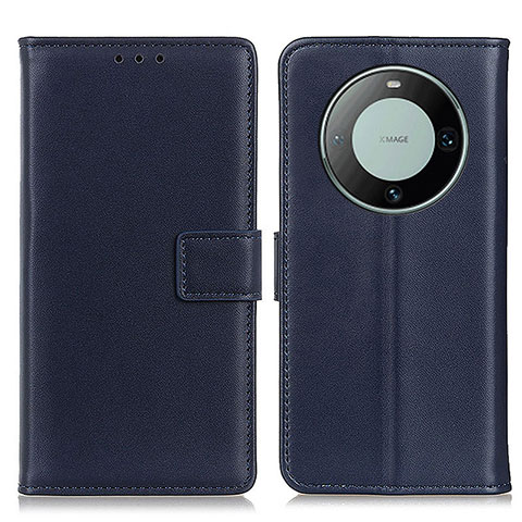 Funda de Cuero Cartera con Soporte Carcasa A08D para Huawei Mate 60 Azul