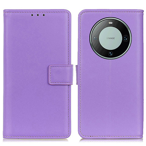 Funda de Cuero Cartera con Soporte Carcasa A08D para Huawei Mate 60 Morado