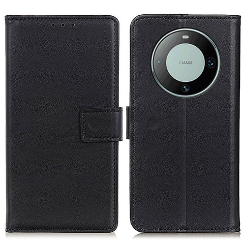 Funda de Cuero Cartera con Soporte Carcasa A08D para Huawei Mate 60 Negro