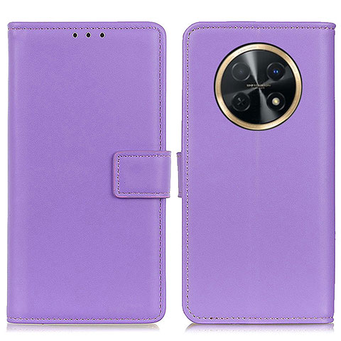 Funda de Cuero Cartera con Soporte Carcasa A08D para Huawei Nova Y91 Morado