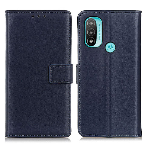 Funda de Cuero Cartera con Soporte Carcasa A08D para Motorola Moto E20 Azul