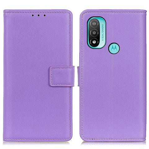 Funda de Cuero Cartera con Soporte Carcasa A08D para Motorola Moto E20 Morado