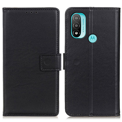 Funda de Cuero Cartera con Soporte Carcasa A08D para Motorola Moto E20 Negro