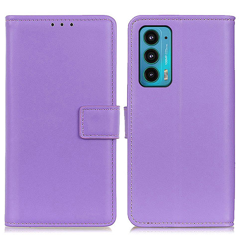 Funda de Cuero Cartera con Soporte Carcasa A08D para Motorola Moto Edge 20 5G Morado