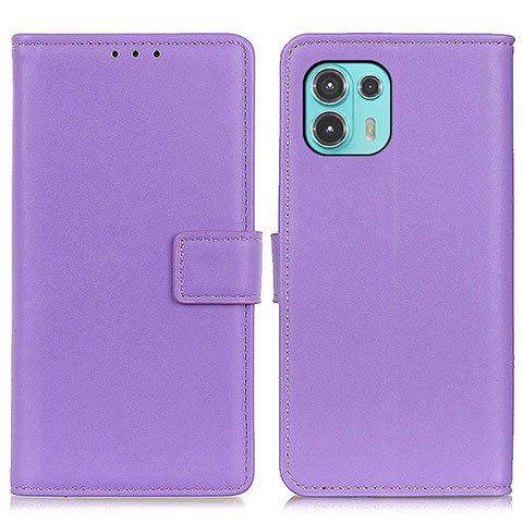 Funda de Cuero Cartera con Soporte Carcasa A08D para Motorola Moto Edge 20 Lite 5G Morado