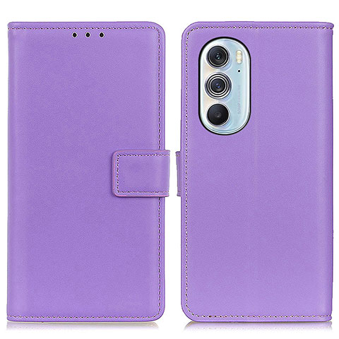 Funda de Cuero Cartera con Soporte Carcasa A08D para Motorola Moto Edge 30 Pro 5G Morado