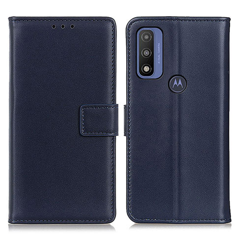 Funda de Cuero Cartera con Soporte Carcasa A08D para Motorola Moto G Pure Azul