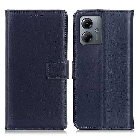 Funda de Cuero Cartera con Soporte Carcasa A08D para Motorola Moto G14 Azul