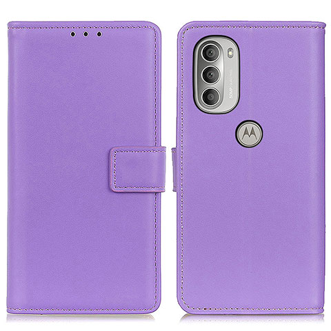 Funda de Cuero Cartera con Soporte Carcasa A08D para Motorola Moto G51 5G Morado