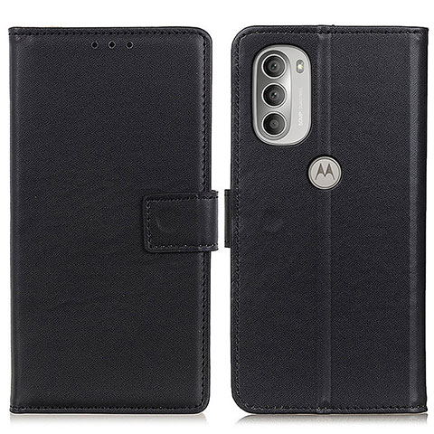 Funda de Cuero Cartera con Soporte Carcasa A08D para Motorola Moto G51 5G Negro