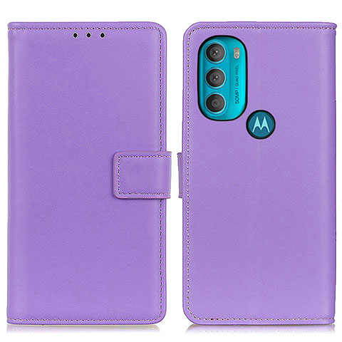 Funda de Cuero Cartera con Soporte Carcasa A08D para Motorola Moto G71 5G Morado