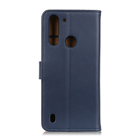 Funda de Cuero Cartera con Soporte Carcasa A08D para Motorola Moto One Fusion Azul