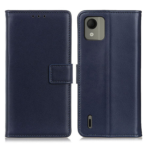 Funda de Cuero Cartera con Soporte Carcasa A08D para Nokia C110 Azul