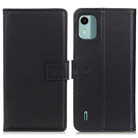 Funda de Cuero Cartera con Soporte Carcasa A08D para Nokia C12 Pro Negro