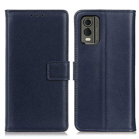 Funda de Cuero Cartera con Soporte Carcasa A08D para Nokia C32 Azul