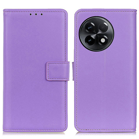 Funda de Cuero Cartera con Soporte Carcasa A08D para OnePlus Ace 2 Pro 5G Morado