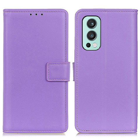 Funda de Cuero Cartera con Soporte Carcasa A08D para OnePlus Nord 2 5G Morado