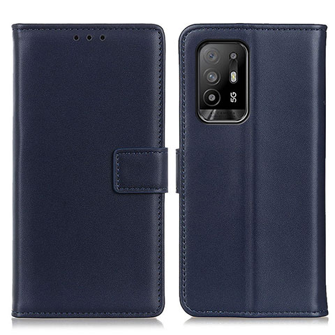 Funda de Cuero Cartera con Soporte Carcasa A08D para Oppo A94 5G Azul