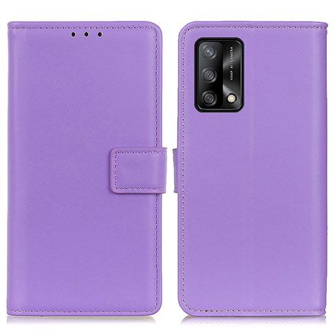 Funda de Cuero Cartera con Soporte Carcasa A08D para Oppo A95 4G Morado