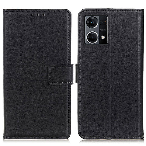 Funda de Cuero Cartera con Soporte Carcasa A08D para Oppo F21s Pro 4G Negro