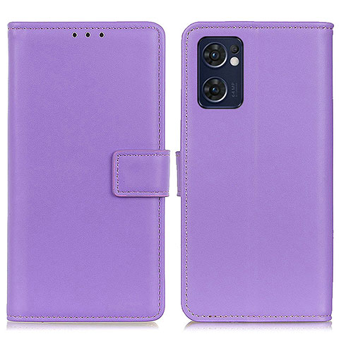 Funda de Cuero Cartera con Soporte Carcasa A08D para Oppo Find X5 Lite 5G Morado