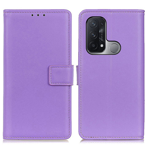 Funda de Cuero Cartera con Soporte Carcasa A08D para Oppo Reno5 A Morado