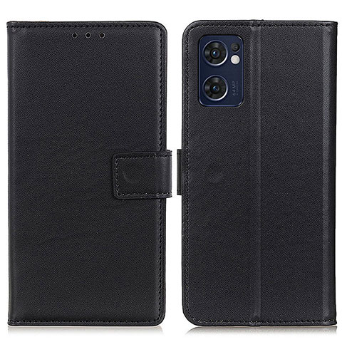 Funda de Cuero Cartera con Soporte Carcasa A08D para Oppo Reno7 5G Negro