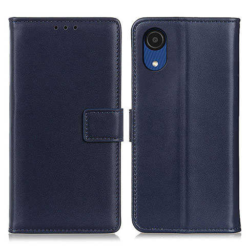 Funda de Cuero Cartera con Soporte Carcasa A08D para Samsung Galaxy A03 Core Azul